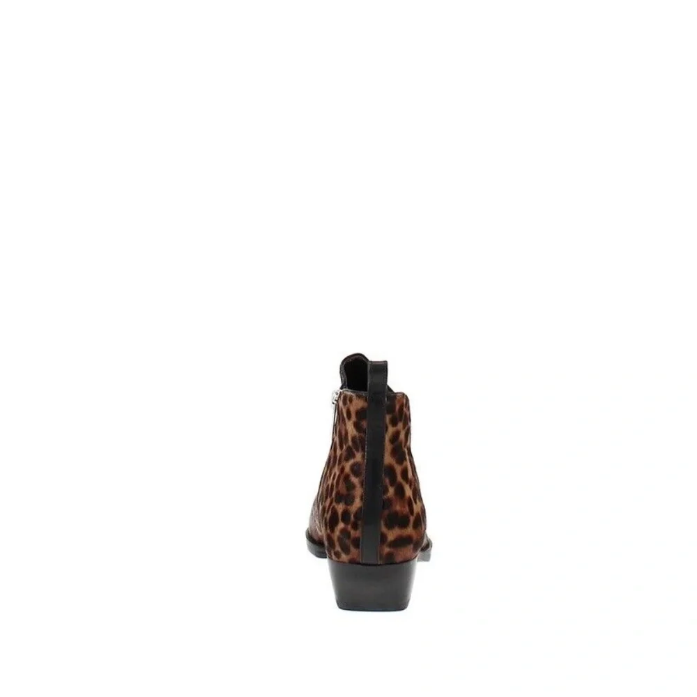 NEW Marc Fisher Obrra Pointy Toe Bootie LEOPARD PRINT CALF HAIR SIZE 7 NIB - Picture 3 of 5